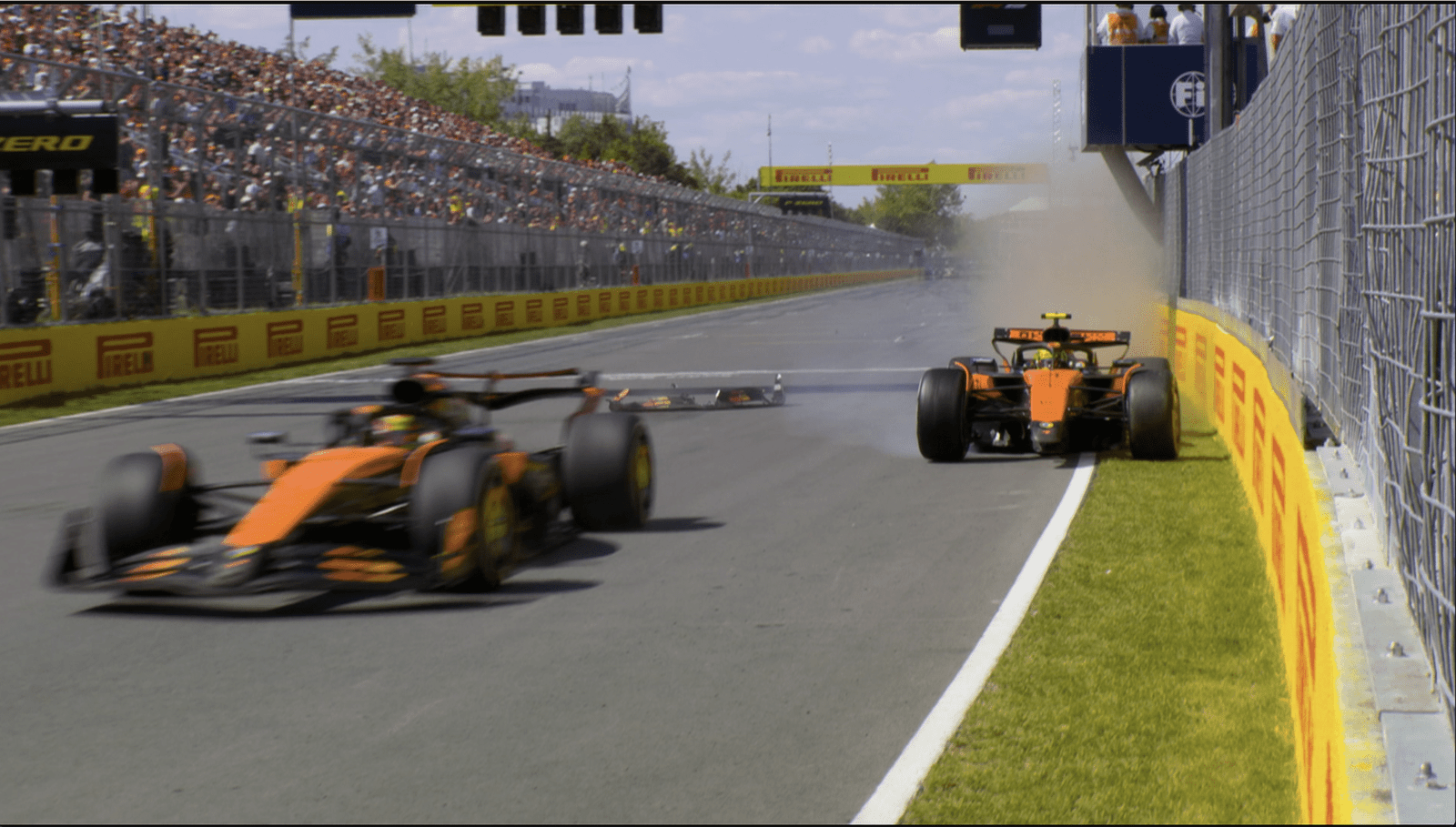 McLaren’s Canadian Crash Drama Hands Mercedes First Win of 2025 F1 Season McLaren teammates Lando Norris and Oscar Piastri Mercedes F1 George Russell rookie sensation Kimi Antonelli Grand Prix